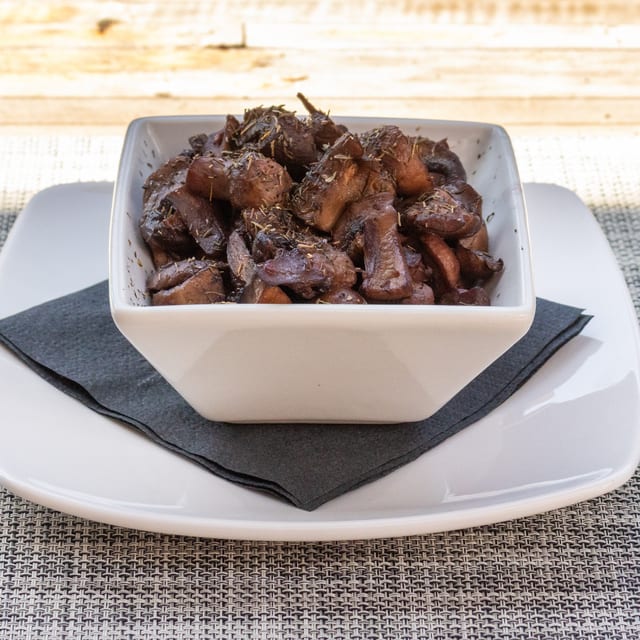 Red Wine Braised Mushrooms.