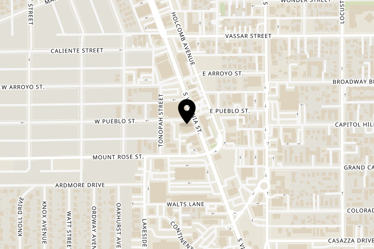 Map showing the location of Biggest Little Steakhouse Reno NV on 1401 S Virginia St Ste 175 in Reno